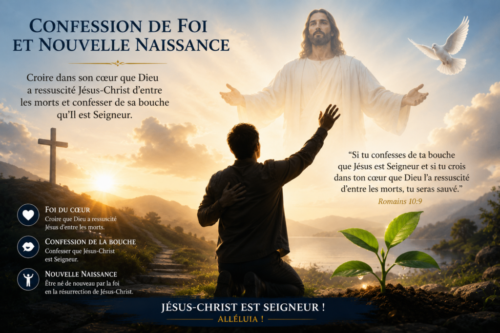 Découvrez le lien entre la résurrection de Jésus-Christ, son statut de Fils de Dieu, la nouvelle naissance et la confession de foi.